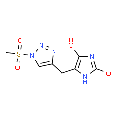 ChemSpider 2D Image | 5-{[1-(Methylsulfonyl)-1H-1,2,3-triazol-4-yl]methyl}-1H-imidazole-2,4-diol | C7H9N5O4S