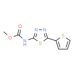 ChemSpider 2D Image | Methyl [5-(2-thienyl)-1,3,4-thiadiazol-2-yl]carbamate | C8H7N3O2S2