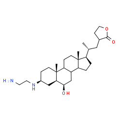 ChemSpider 2D Image | 3-[(2R)-2-{(3S,5S,6R,10R,13R,17R)-3-[(2-Aminoethyl)amino]-6-hydroxy-10,13-dimethylhexadecahydro-1H-cyclopenta[a]phenanthren-17-yl}propyl]dihydro-2(3H)-furanone | C28H48N2O3