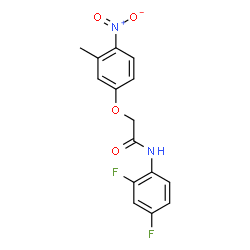 ChemSpider 2D Image | N-(2,4-Difluorophenyl)-2-(3-methyl-4-nitrophenoxy)acetamide | C15H12F2N2O4