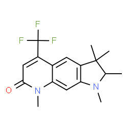 ChemSpider 2D Image | 1,2,3,3,8-Pentamethyl-5-(trifluoromethyl)-1,2,3,8-tetrahydro-7H-pyrrolo[3,2-g]quinolin-7-one | C17H19F3N2O
