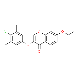 ChemSpider 2D Image | 3-(4-Chloro-3,5-dimethylphenoxy)-7-ethoxy-4H-chromen-4-one | C19H17ClO4