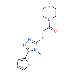ChemSpider 2D Image | 2-{[4-Methyl-5-(2-thienyl)-4H-1,2,4-triazol-3-yl]sulfanyl}-1-(4-morpholinyl)ethanone | C13H16N4O2S2