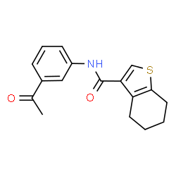 ChemSpider 2D Image | N-(3-Acetylphenyl)-4,5,6,7-tetrahydro-1-benzothiophene-3-carboxamide | C17H17NO2S