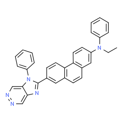 ChemSpider 2D Image | N-Ethyl-N-phenyl-7-(1-phenyl-1H-imidazo[4,5-d]pyridazin-2-yl)-2-phenanthrenamine | C33H25N5
