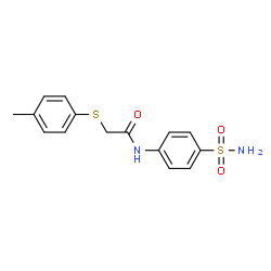 ChemSpider 2D Image | 2-[(4-Methylphenyl)sulfanyl]-N-(4-sulfamoylphenyl)acetamide | C15H16N2O3S2
