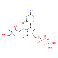 ChemSpider 2D Image | (2xi)-2'-O-[(2R,3S)-2,3,4-Trihydroxy-3-methylbutyl]cytidine 5'-(trihydrogen diphosphate) | C14H25N3O14P2