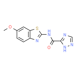 ChemSpider 2D Image | N-(6-Methoxy-1,3-benzothiazol-2-yl)-1H-1,2,4-triazole-5-carboxamide | C11H9N5O2S