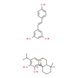 ChemSpider 2D Image | 11,12-Dihydroxy-7,20-epoxyabieta-8(14),9(11),12-trien-20-one - 5-[(E)-2-(4-hydroxyphenyl)vinyl]-1,3-benzenediol (1:1) | C34H38O7