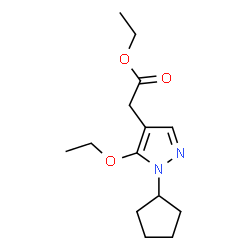 ChemSpider 2D Image | Ethyl (1-cyclopentyl-5-ethoxy-1H-pyrazol-4-yl)acetate | C14H22N2O3