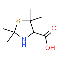 ChemSpider 2D Image | 2,2,5,5-Tetramethyl-4-thiazolidinecarboxylic acid | C8H15NO2S