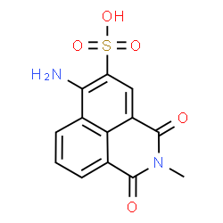 ChemSpider 2D Image | 6-Amino-2,3-dihydro-2-methyl-1,3-dioxo-1H-benz[de]isoquinoline-5-sulfonic acid | C13H10N2O5S