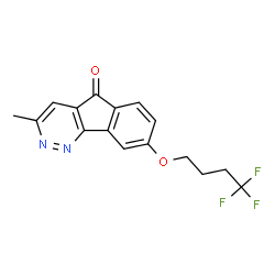 ChemSpider 2D Image | 3-Methyl-8-(4,4,4-trifluorobutoxy)-5H-indeno[1,2-c]pyridazin-5-one | C16H13F3N2O2