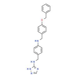 ChemSpider 2D Image | N-(4-{[4-(Benzyloxy)benzyl]amino}benzyl)-1H-1,2,4-triazol-5-amine | C23H23N5O