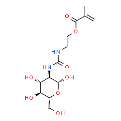 ChemSpider 2D Image | 2-Deoxy-2-({[2-(methacryloyloxy)ethyl]carbamoyl}amino)-beta-D-glucopyranose | C13H22N2O8