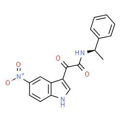 ChemSpider 2D Image | 2-(5-Nitro-1H-indol-3-yl)-2-oxo-N-[(1R)-1-phenylethyl]acetamide | C18H15N3O4