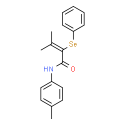 ChemSpider 2D Image | 3-Methyl-N-(4-methylphenyl)-2-(phenylselanyl)-2-butenamide | C18H19NOSe