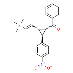 ChemSpider 2D Image | {(1S,2S,3S)-2-(4-Nitrophenyl)-3-[(E)-2-(trimethylsilyl)vinyl]cyclopropyl}(phenyl)methanone | C21H23NO3Si