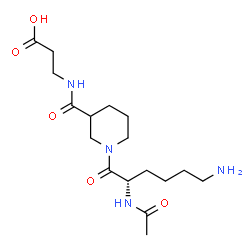 ChemSpider 2D Image | N-{[1-(N~2~-Acetyl-L-lysyl)-3-piperidinyl]carbonyl}-beta-alanine | C17H30N4O5