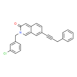 ChemSpider 2D Image | 2-(3-Chlorobenzyl)-7-(3-phenyl-1-propyn-1-yl)-3(2H)-isoquinolinone | C25H18ClNO
