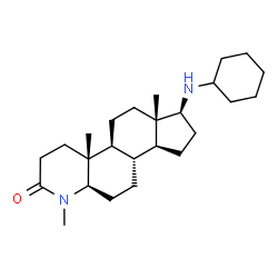 ChemSpider 2D Image | (4aR,4bS,6aS,7S,9aS,9bS,11aR)-7-(Cyclohexylamino)-1,4a,6a-trimethylhexadecahydro-2H-indeno[5,4-f]quinolin-2-one | C25H42N2O