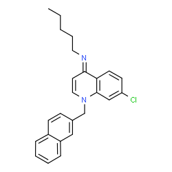 ChemSpider 2D Image | (4E)-7-Chloro-1-(2-naphthylmethyl)-N-pentyl-4(1H)-quinolinimine | C25H25ClN2