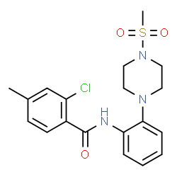 ChemSpider 2D Image | 2-Chloro-4-methyl-N-{2-[4-(methylsulfonyl)-1-piperazinyl]phenyl}benzamide | C19H22ClN3O3S