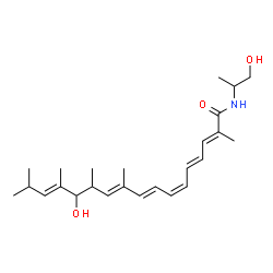 ChemSpider 2D Image | (2E,4E,6Z,8E,10E,14E)-13-Hydroxy-N-(1-hydroxy-2-propanyl)-2,10,12,14,16-pentamethyl-2,4,6,8,10,14-heptadecahexaenamide | C25H39NO3
