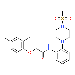 ChemSpider 2D Image | 2-(2,4-Dimethylphenoxy)-N-{2-[4-(methylsulfonyl)-1-piperazinyl]phenyl}acetamide | C21H27N3O4S