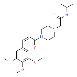 ChemSpider 2D Image | N-Isopropyl-2-{4-[(2Z)-3-(3,4,5-trimethoxyphenyl)-2-propenoyl]-1-piperazinyl}acetamide | C21H31N3O5