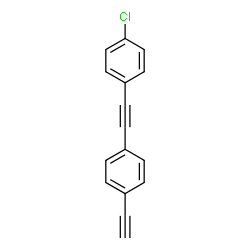 ChemSpider 2D Image | 1-Chloro-4-[(4-ethynylphenyl)ethynyl]benzene | C16H9Cl