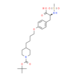 ChemSpider 2D Image | O-[4-(1-{[(2-Methyl-2-propanyl)oxy]carbonyl}-4-piperidinyl)butyl]-N-(methylsulfonyl)-L-tyrosine | C24H38N2O7S