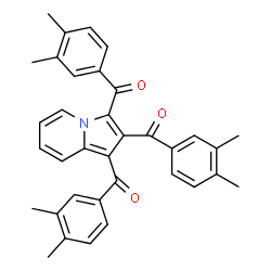 ChemSpider 2D Image | 1,2,3-Indolizinetriyltris[(3,4-dimethylphenyl)methanone] | C35H31NO3