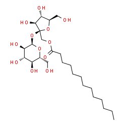 ChemSpider 2D Image | 1-O-Tridecanoyl-beta-D-fructofuranosyl alpha-D-glucopyranoside | C25H46O12