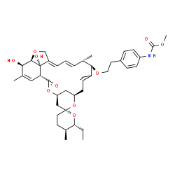 ChemSpider 2D Image | Methyl [4-(2-{[(1'R,2R,4'S,5S,6R,8'R,12'R,13'S,20'R,21'R,24'S)-6-ethyl-21',24'-dihydroxy-5,11',13',22'-tetramethyl-2'-oxo-3,4,5,6-tetrahydrospiro[pyran-2,6'-[3,7,19]trioxatetracyclo[15.6.1.1~4,8~.0~20
,24~]pentacosa[10,14,16,22]tetraen]-12'-yl]oxy}ethyl)phenyl]carbamate | C42H57NO10