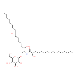 ChemSpider 2D Image | (2R)-N-[(2S,3R,4E,7E)-1-(beta-D-Glucopyranosyloxy)-3,9-dihydroxy-9-methyl-4,7-octadecadien-2-yl]-2-hydroxyhexadecanamide | C41H77NO10