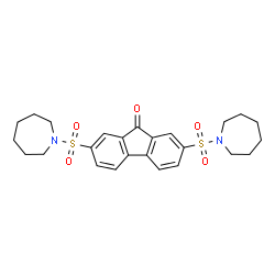 ChemSpider 2D Image | 2,7-Bis-(azepane-1-sulfonyl)-fluoren-9-one | C25H30N2O5S2