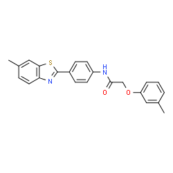 ChemSpider 2D Image | N-[4-(6-Methyl-1,3-benzothiazol-2-yl)phenyl]-2-(3-methylphenoxy)acetamide | C23H20N2O2S