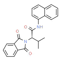 ChemSpider 2D Image | (2S)-2-(1,3-Dioxo-1,3-dihydro-2H-isoindol-2-yl)-3-methyl-N-(1-naphthyl)butanamide | C23H20N2O3