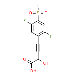 ChemSpider 2D Image | 4-[2,5-Difluoro-4-(fluorosulfonyl)phenyl]-2-hydroxy-3-butynoic acid | C10H5F3O5S