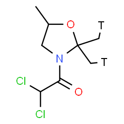 ChemSpider 2D Image | 2,2-Dichloro-1-{5-methyl-2,2-bis[(~3~H_1_)methyl]-1,3-oxazolidin-3-yl}ethanone | C8H11T2Cl2NO2