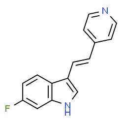 ChemSpider 2D Image | 6-Fluoro-3-[(E)-2-(4-pyridinyl)vinyl]-1H-indole | C15H11FN2