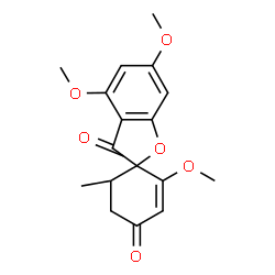 ChemSpider 2D Image | 2',4,6-Trimethoxy-6'-methylspiro(benzofuran-2(3H),1'-(2)cyclohexene)-3,4'-dione | C17H18O6