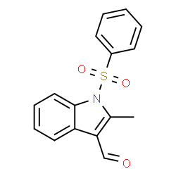ChemSpider 2D Image | 2-Methyl-1-(phenylsulfonyl)-1H-indole-3-carbaldehyde | C16H13NO3S