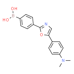 ChemSpider 2D Image | (4-(5-(4-(Dimethylamino)phenyl)oxazol-2-yl)phenyl)boronic acid | C17H17BN2O3