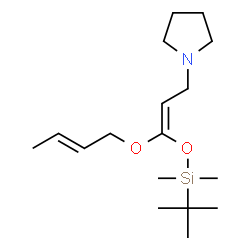 ChemSpider 2D Image | 1-[(2Z)-3-[(2E)-2-Buten-1-yloxy]-3-{[dimethyl(2-methyl-2-propanyl)silyl]oxy}-2-propen-1-yl]pyrrolidine | C17H33NO2Si