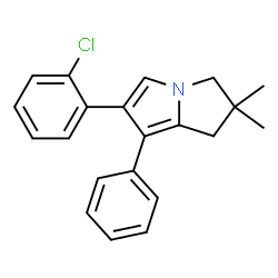 ChemSpider 2D Image | 6-(2-Chlorophenyl)-2,2-dimethyl-7-phenyl-2,3-dihydro-1H-pyrrolizine | C21H20ClN