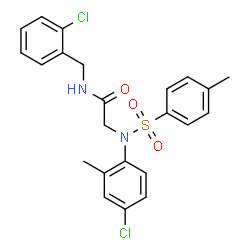 ChemSpider 2D Image | N-(2-Chlorobenzyl)-N~2~-(4-chloro-2-methylphenyl)-N~2~-[(4-methylphenyl)sulfonyl]glycinamide | C23H22Cl2N2O3S