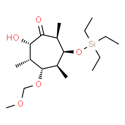 ChemSpider 2D Image | (2S,3R,4R,5S,6S,7S)-2-Hydroxy-4-(methoxymethoxy)-3,5,7-trimethyl-6-[(triethylsilyl)oxy]cycloheptanone | C18H36O5Si