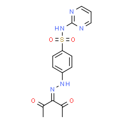 ChemSpider 2D Image | 4-[2-(2,4-Dioxo-3-pentanylidene)hydrazino]-N-(2-pyrimidinyl)benzenesulfonamide | C15H15N5O4S